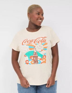 Dámské Tričko Lane Bryant Coca-Cola Graphic Tee Krém Bílé | TTL7315TG