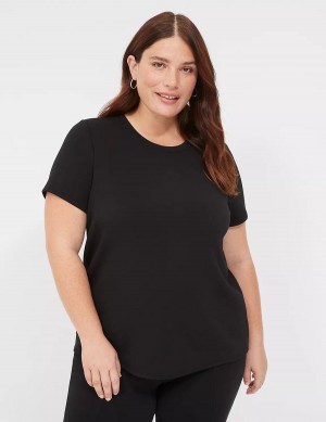 Dámské Tričko Lane Bryant Journey Short-Sleeve Tee Černé | EFS5968WL