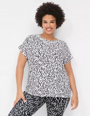 Dámské Tričko Lane Bryant LIVI Crew-Neck Recycled LIVI Soft Tee Bílé | YCO3570OW