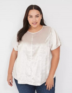 Dámské Tričko Lane Bryant Lurex Boatneck Swing Top Šedé | TWR8991SF