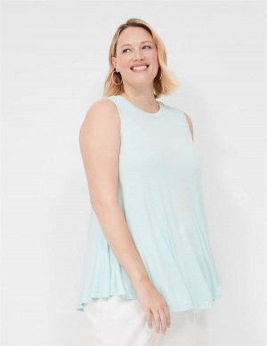 Dámské Tričko Lane Bryant Max Swing High-Neck Smocked-Shoulder Tunic Blankyt | FDC7562NH