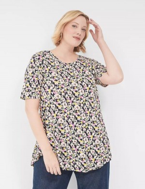 Dámské Tričko Lane Bryant Max Swing Perfect Sleeve Crew-Neck Tee Viacfarebný | DEH7838YM