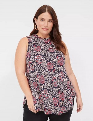 Dámské Tričko Lane Bryant Max Swing Sleeveless High-Neck Tunic Růžové Koralove | RDX4767ED