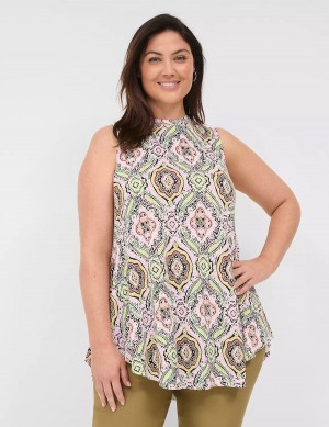 Dámské Tričko Lane Bryant Max Swing Sleeveless High-Neck Tunic Viacfarebný | RMA6034AT