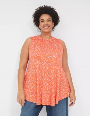 Dámské Tričko Lane Bryant Max Swing Sleeveless High-Neck Tunic Oranžové | VIJ6150KL