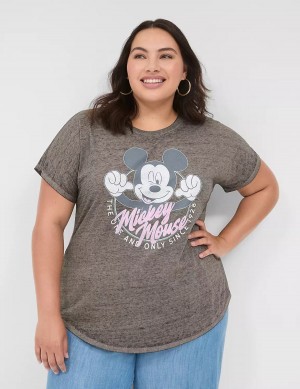 Dámské Tričko Lane Bryant Scoop-Neck Mickey Graphic Tee Šedé | XYX6553CM