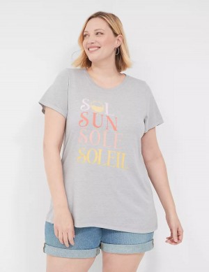 Dámské Tričko Lane Bryant Sol Sun Graphic Tee Šedé | ZYE5695JW