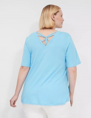 Dámské Tričko Lane Bryant Swing Strappy-Back Tee Blankyt | DJR5777AT