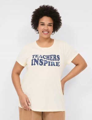 Dámské Tričko Lane Bryant Teachers Inspire Graphic Tee Bílé | XBS758MS