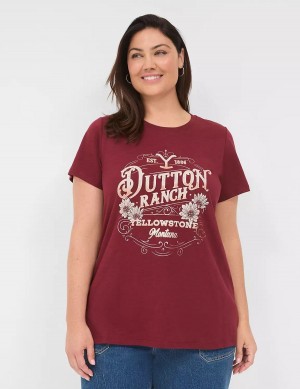 Dámské Tričko Lane Bryant Yellowstone Dutton Ranch Graphic Tee Červené | VFW183AT