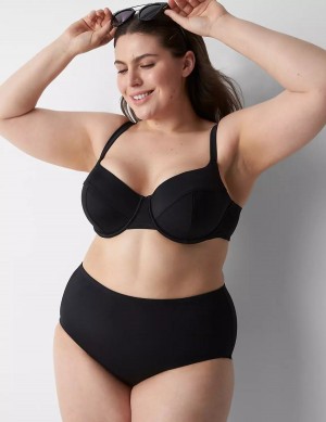 Dámské Vrchní díl Plavek Lane Bryant Underwire Balconette Swim Černé | KMI2372AP