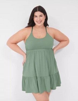 Dámské Šaty Lane Bryant Comfy Cotton Strappy-Back Chemise Zelene | ZUH4945ZY