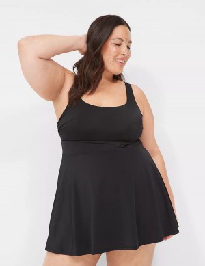 Dámské Šaty Lane Bryant No-Wire Scoop-Neck Swim Černé | MOC2778XR