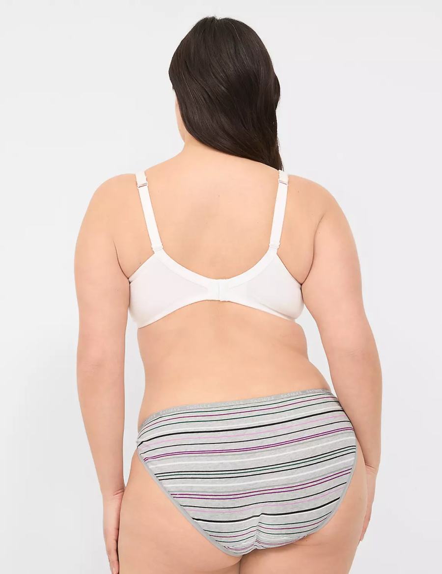 Dámské Bikiny Kalhotky Lane Bryant Cotton Double String Černé Proužek | RAO294CB