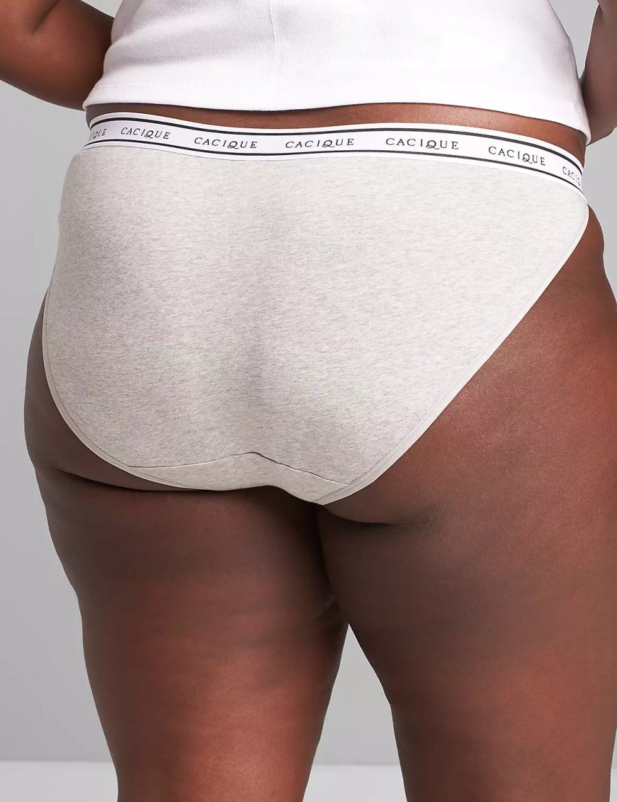 Dámské Bikiny Kalhotky Lane Bryant Cotton String with Wide Waistband Šedé | GQW4434VQ