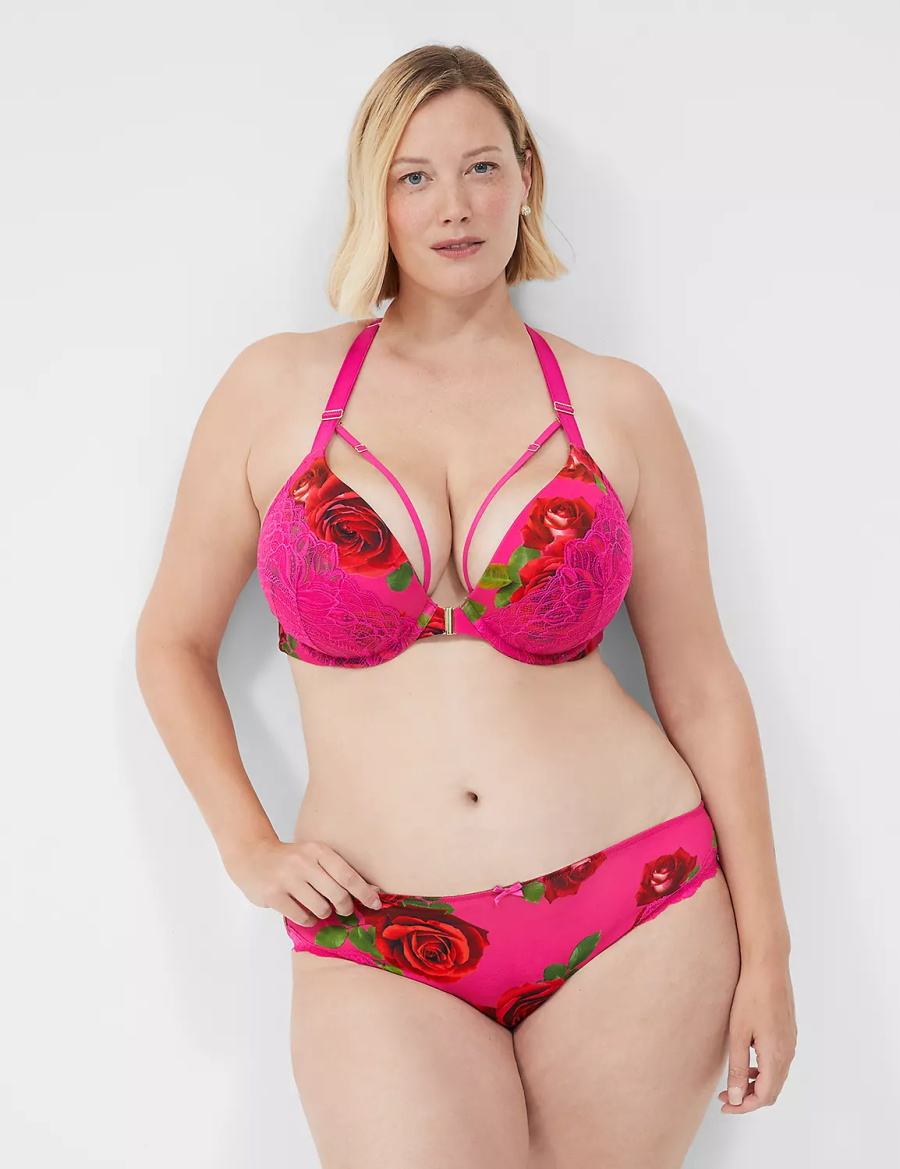 Dámské Bikiny Kalhotky Lane Bryant Lace-Trim Růžové Fuchsie | BGS6638QJ