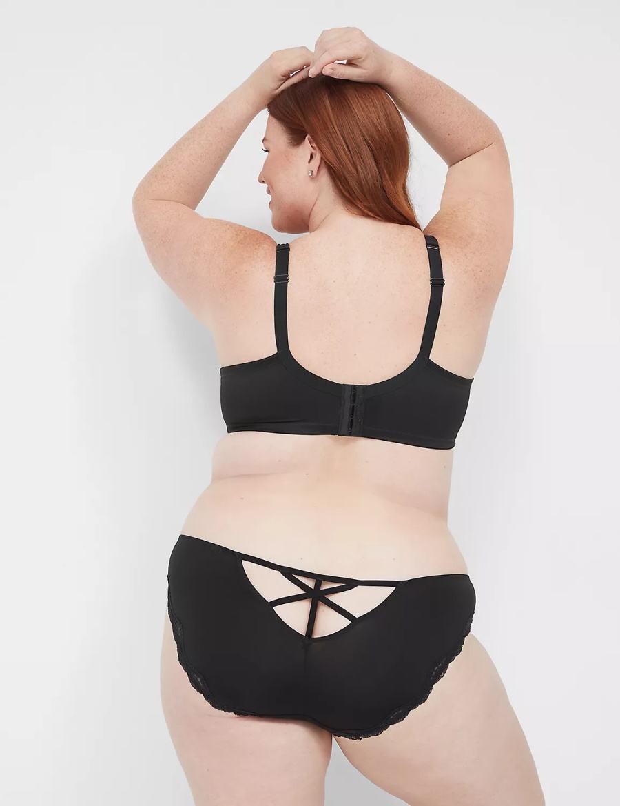 Dámské Bikiny Kalhotky Lane Bryant Lace-Trim Černé | YNJ7880DD