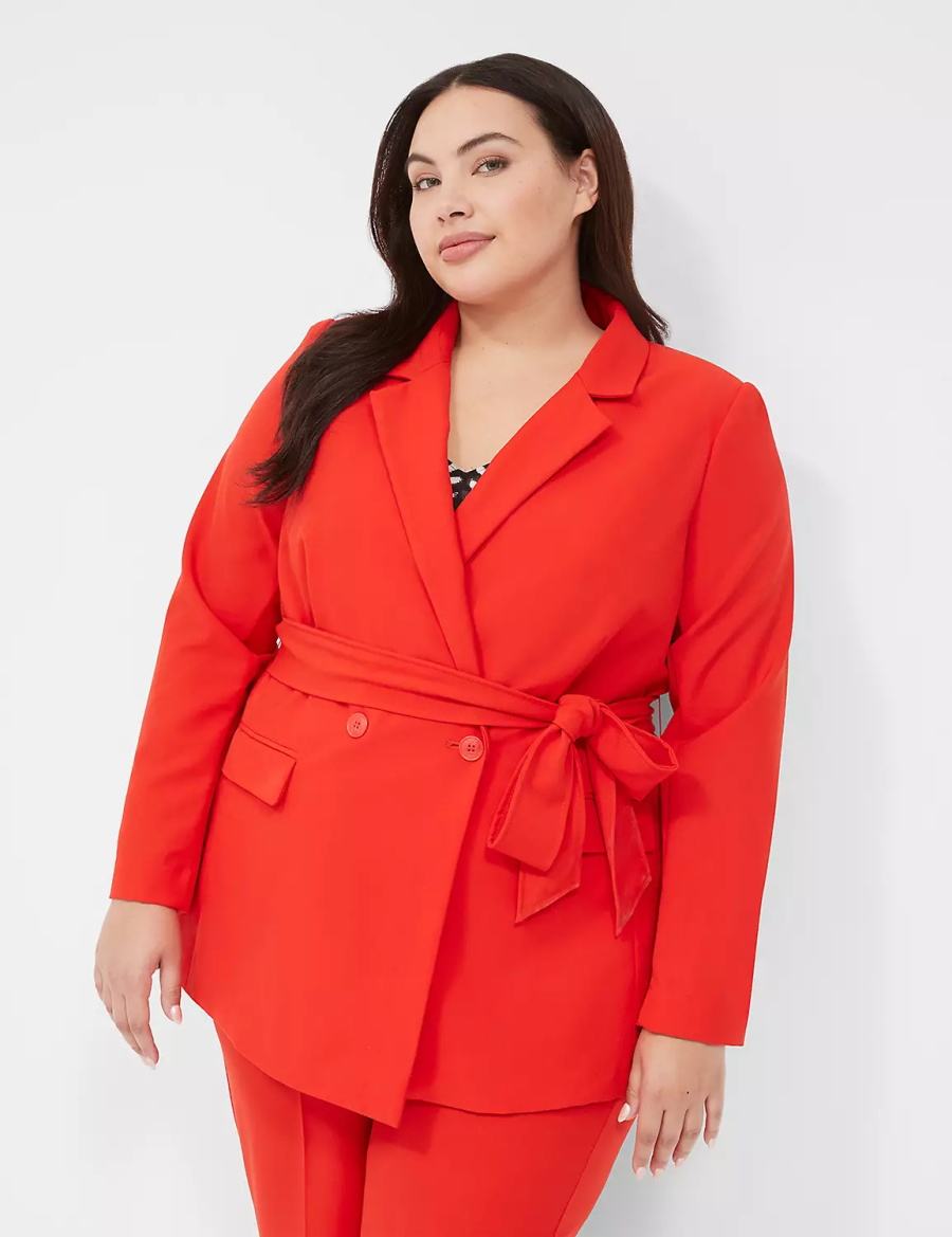 Dámské Blejzry Lane Bryant Perfect Drapeed Červené | JFJ323CK