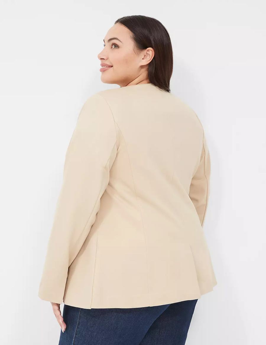 Dámské Blejzry Lane Bryant Ponte Bryant Collarless Hnědožlutý | JWJ3622VA