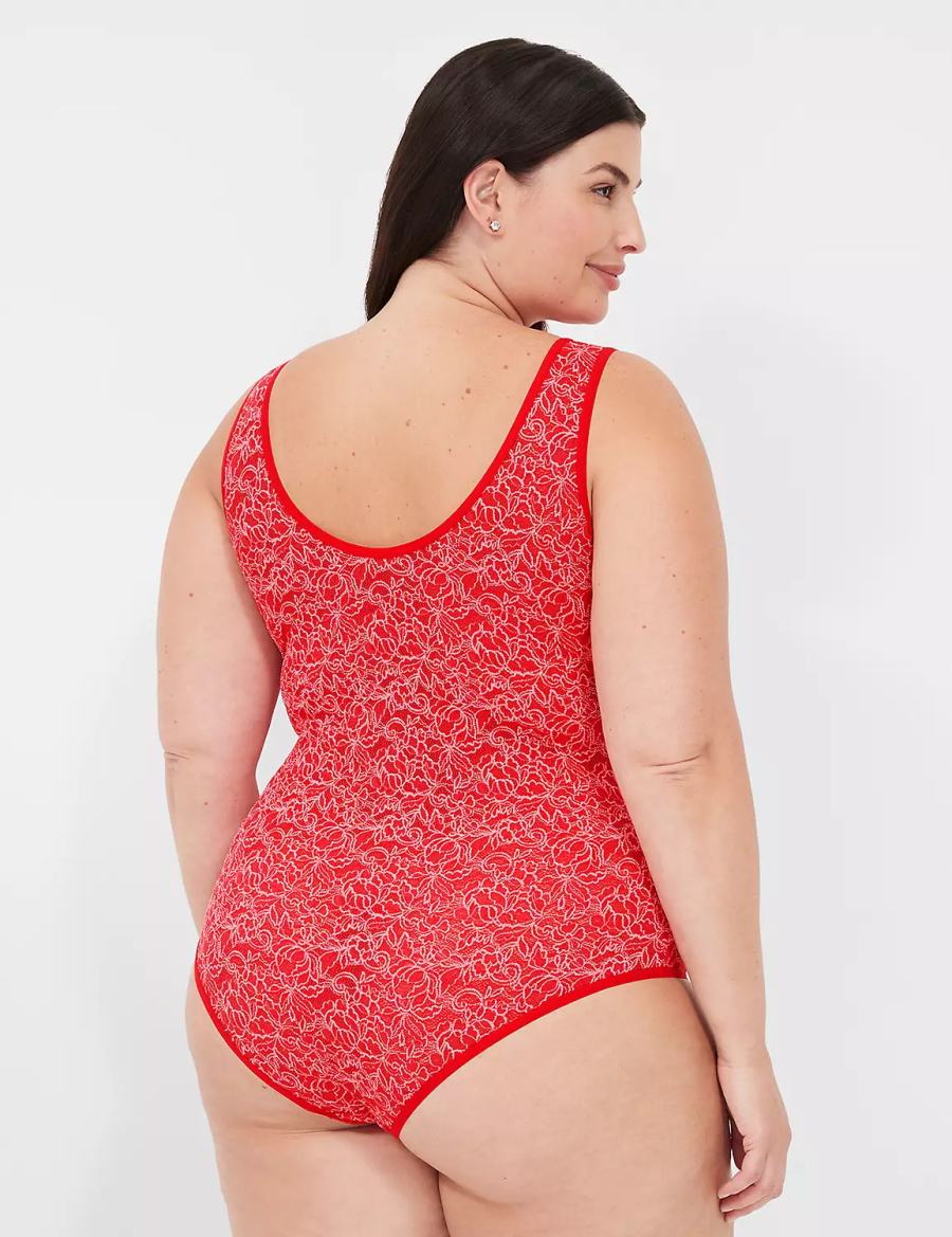 Dámské Body Lane Bryant Stretch Lace Cross-Dyed Červené | IBV3745VM