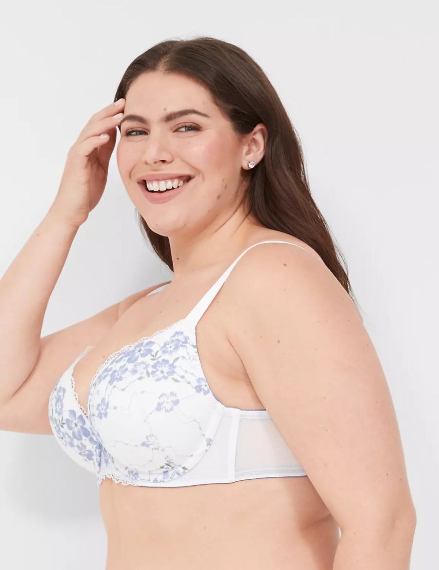 Dámské Bralettes Lane Bryant Boost Plunge With Lace Bílé | PAE3742EL