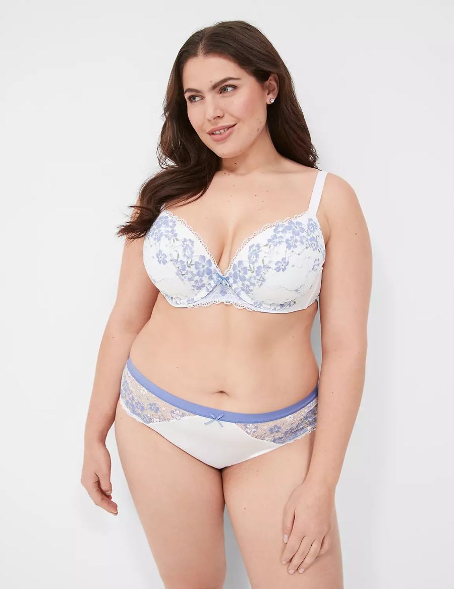 Dámské Bralettes Lane Bryant Boost Plunge With Lace Bílé | PAE3742EL