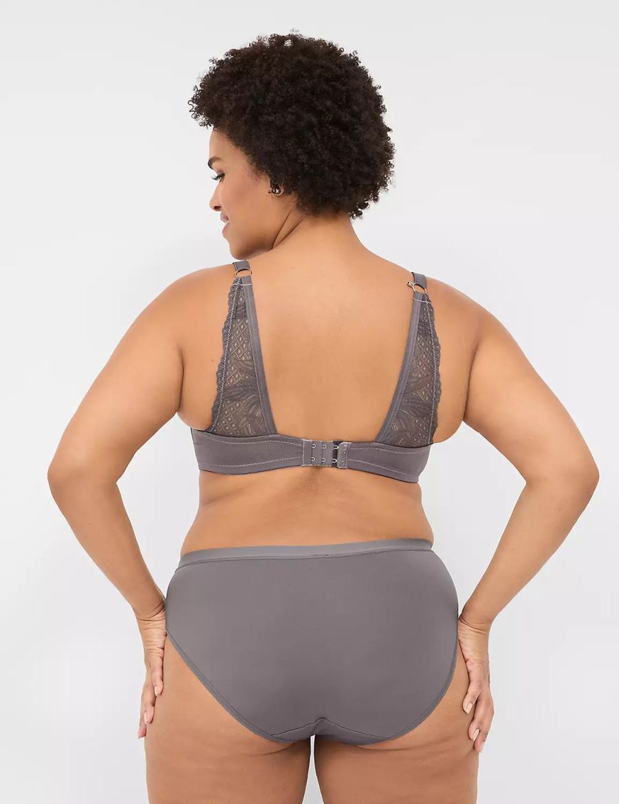 Dámské Bralettes Lane Bryant Boost Plunge With Lace Tmavě Šedé | FLB6285MD