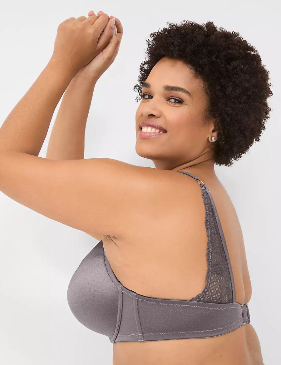 Dámské Bralettes Lane Bryant Boost Plunge With Lace Tmavě Šedé | FLB6285MD