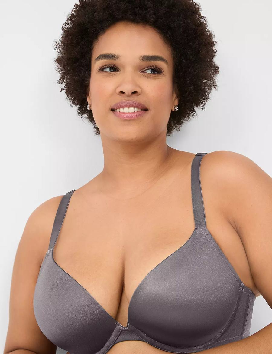 Dámské Bralettes Lane Bryant Boost Plunge With Lace Tmavě Šedé | FLB6285MD