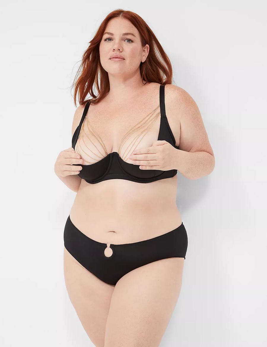 Dámské Bralettes Lane Bryant Chain Quarter Cup Černé | XUN8861OV