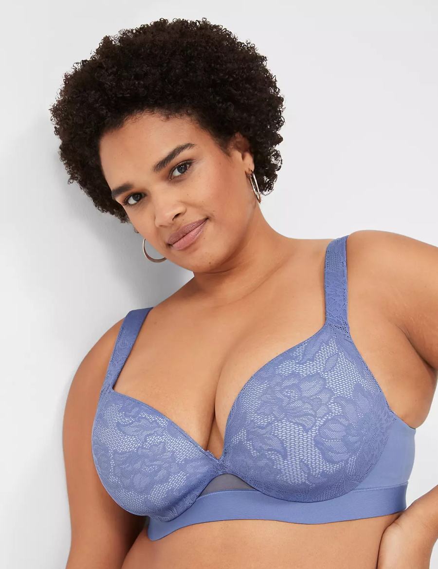 Dámské Bralettes Lane Bryant Comfort Bliss Lightly Lined Plunge Blankyt | DJW7268ZI