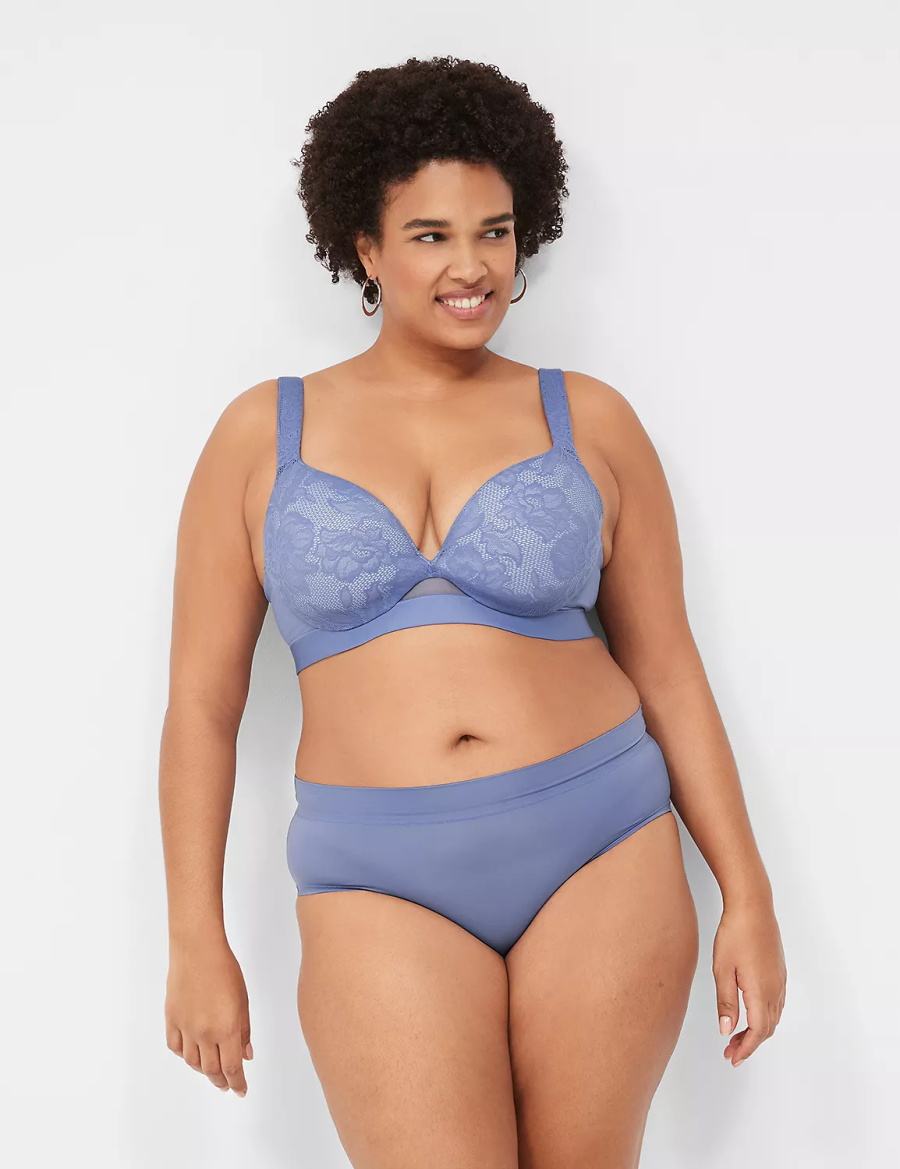 Dámské Bralettes Lane Bryant Comfort Bliss Lightly Lined Plunge Blankyt | DJW7268ZI