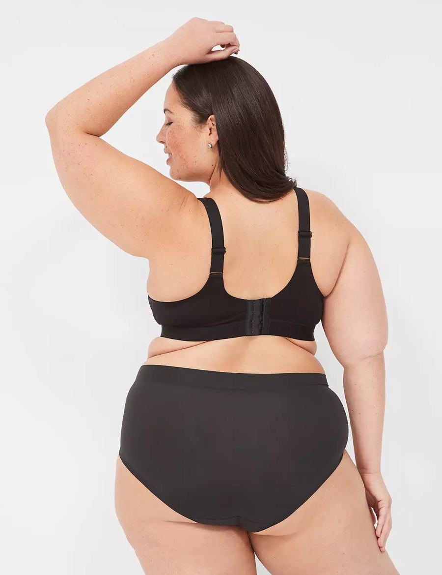 Dámské Bralettes Lane Bryant Comfort Bliss Lightly Lined Plunge With Lace Černé | DPB8297VQ