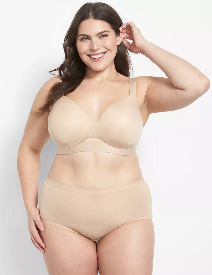 Dámské Bralettes Lane Bryant Comfort Bliss Lightly Lined Full Coverage Béžový | NUK7294DD