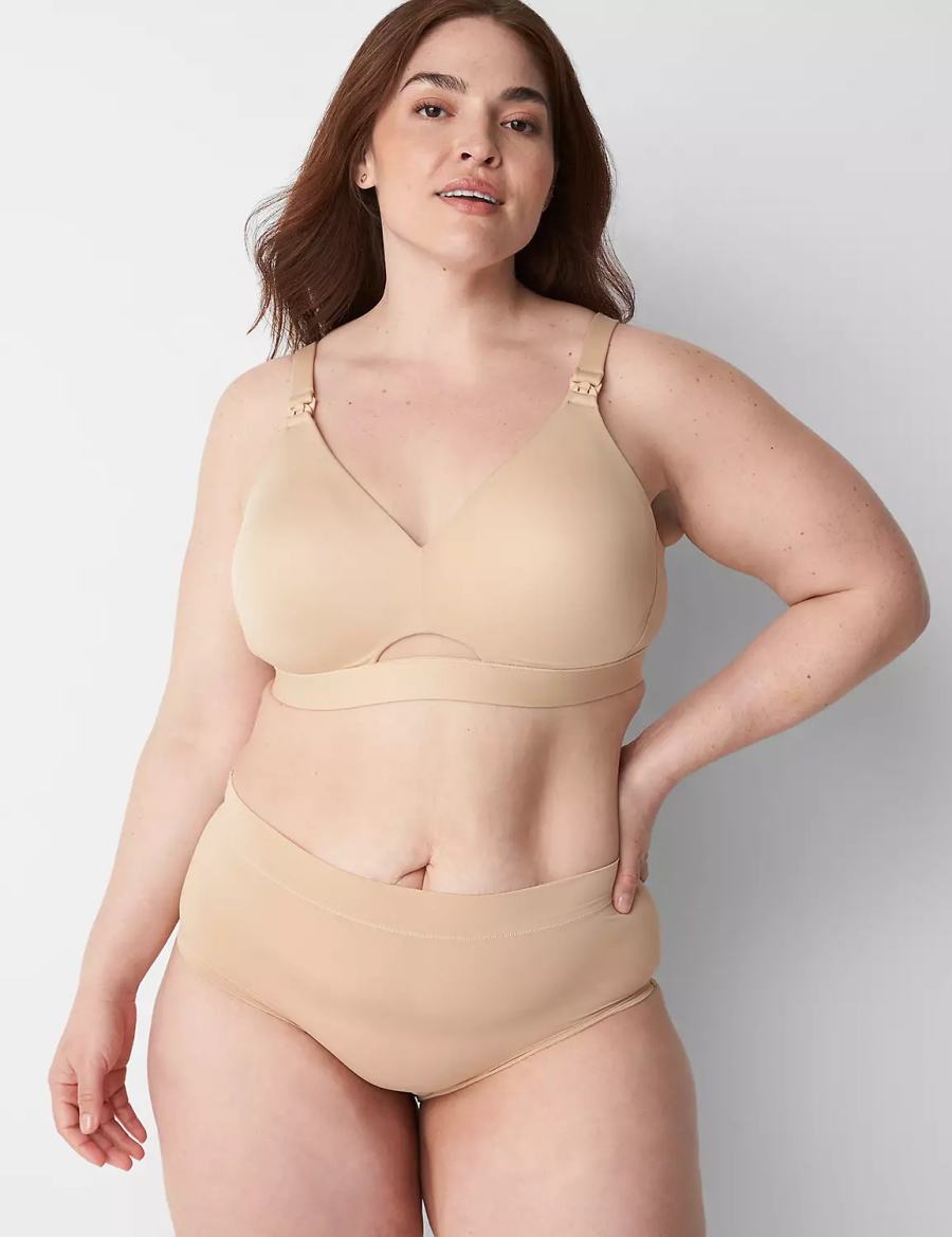 Dámské Bralettes Lane Bryant Comfort Bliss Nursing Béžový | JBB2759GG