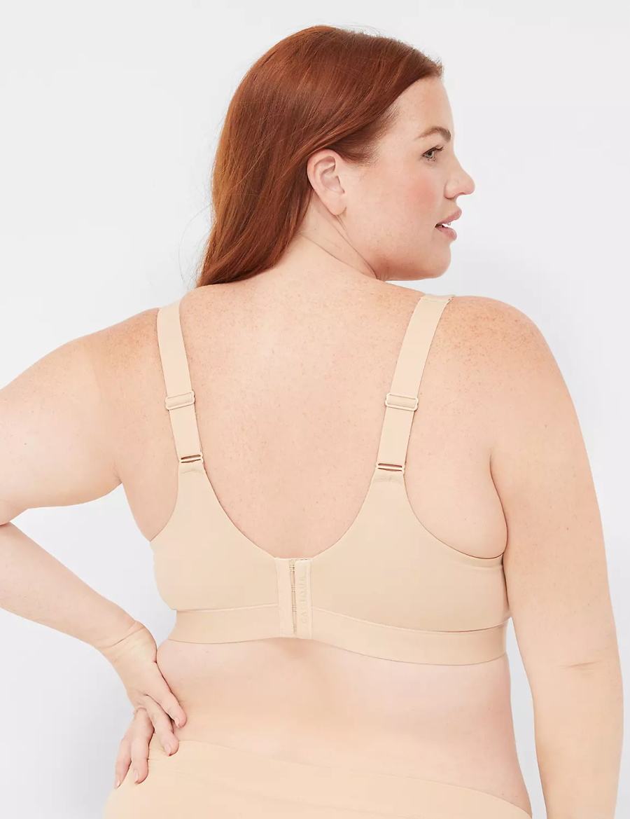 Dámské Bralettes Lane Bryant Comfort Bliss Lightly Lined Plunge Béžový | YFH5417EC