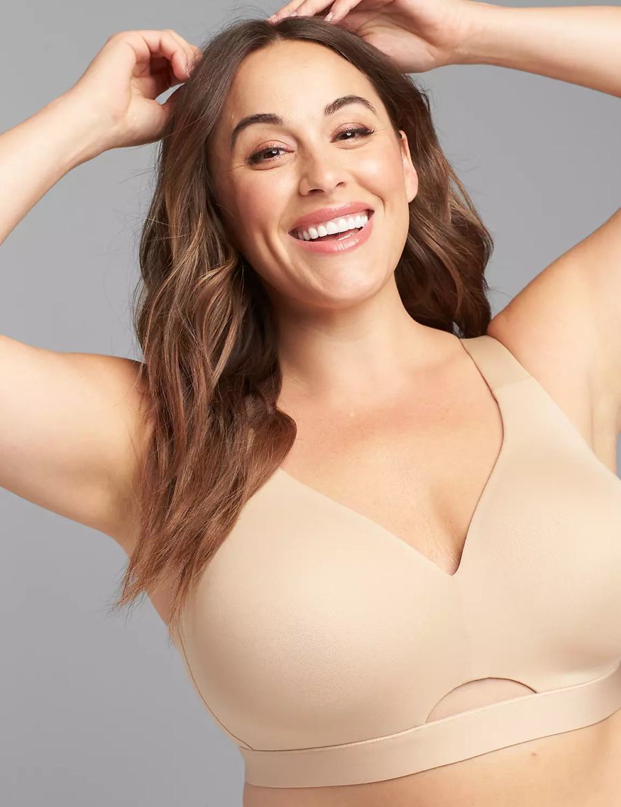 Dámské Bralettes Lane Bryant Comfort Bliss Lightly Lined No-Wire Béžový | QXR6434WM