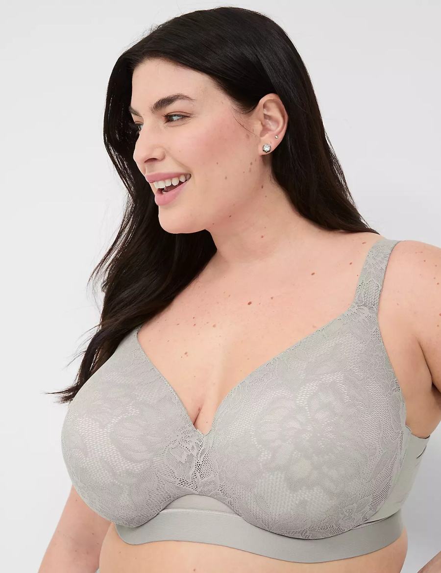 Dámské Bralettes Lane Bryant Comfort Bliss Lightly Lined Full Coverage With Lace Šedé | DLJ9432KM