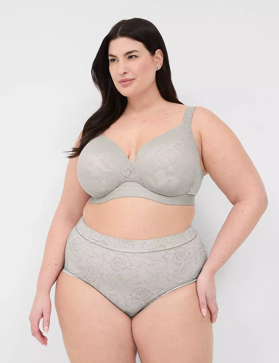 Dámské Bralettes Lane Bryant Comfort Bliss Lightly Lined Full Coverage With Lace Šedé | DLJ9432KM