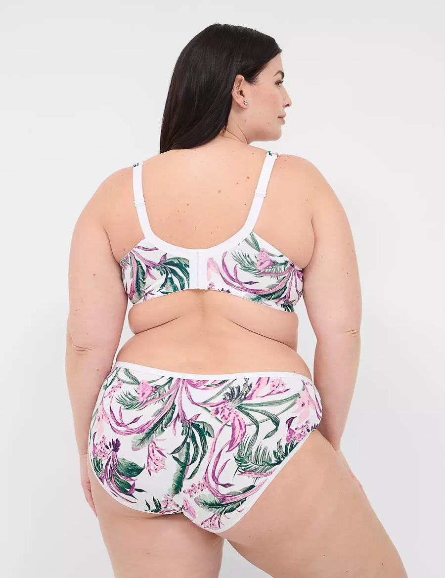 Dámské Bralettes Lane Bryant Cotton Boost Plunge Bílé | LAN8070EW