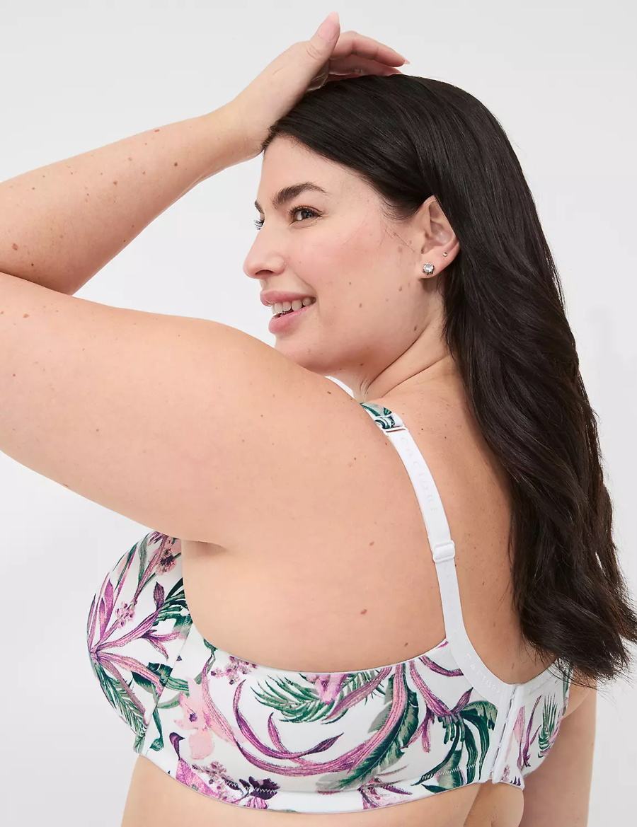 Dámské Bralettes Lane Bryant Cotton Boost Plunge Bílé | LAN8070EW