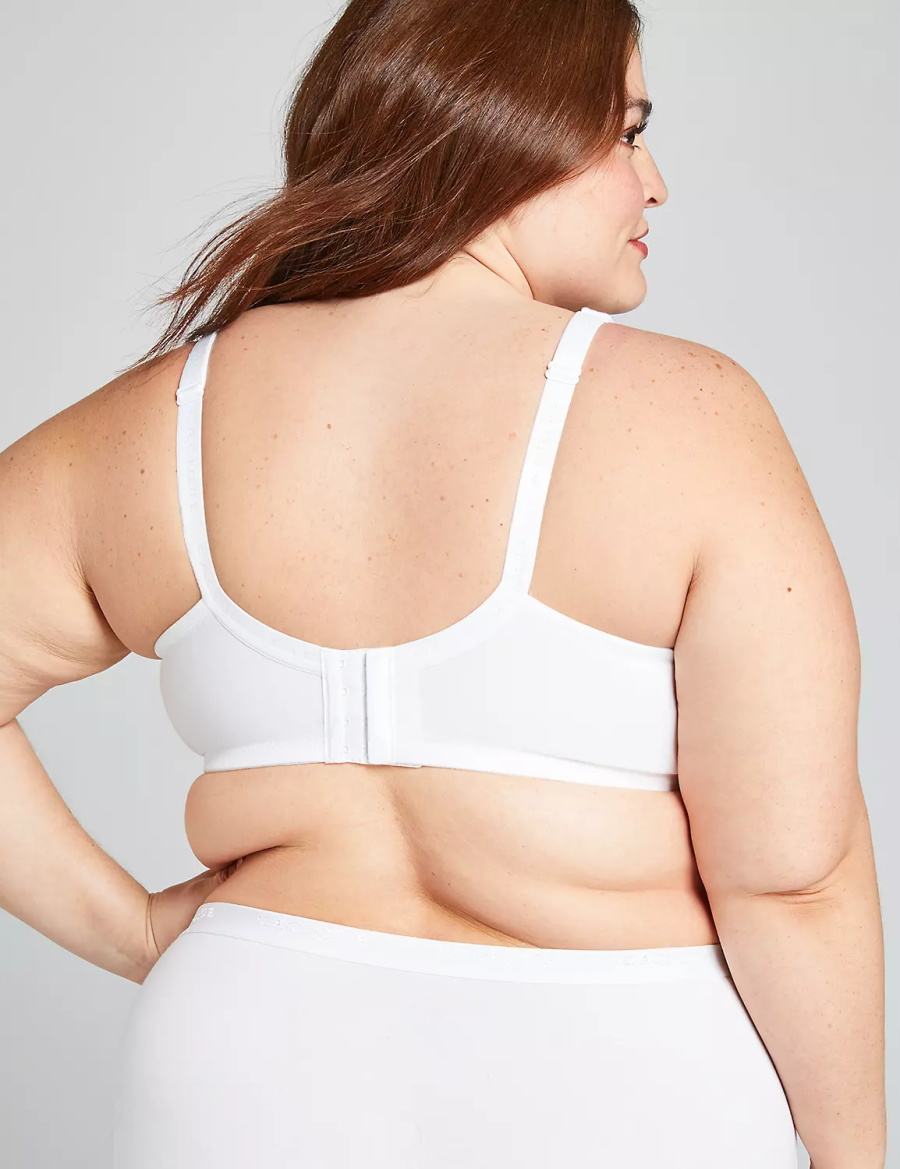 Dámské Bralettes Lane Bryant Cotton Lightly Lined Full Coverage Bílé | NUS2629CP