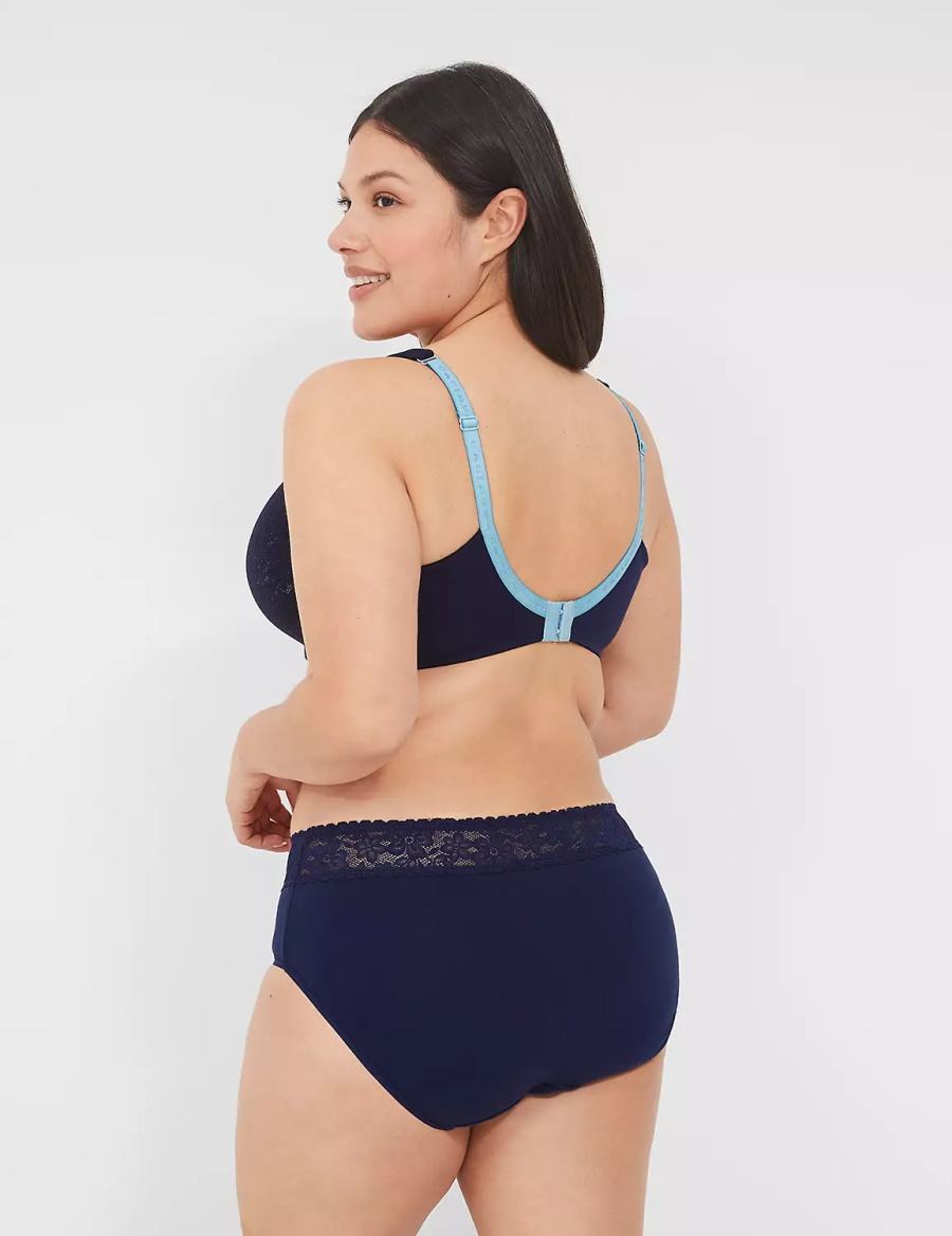 Dámské Bralettes Lane Bryant Cotton Lightly Lined Full Coverage With Lace Blankyt | RFV5675BM