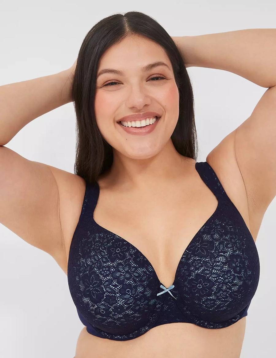 Dámské Bralettes Lane Bryant Cotton Lightly Lined Full Coverage With Lace Blankyt | RFV5675BM