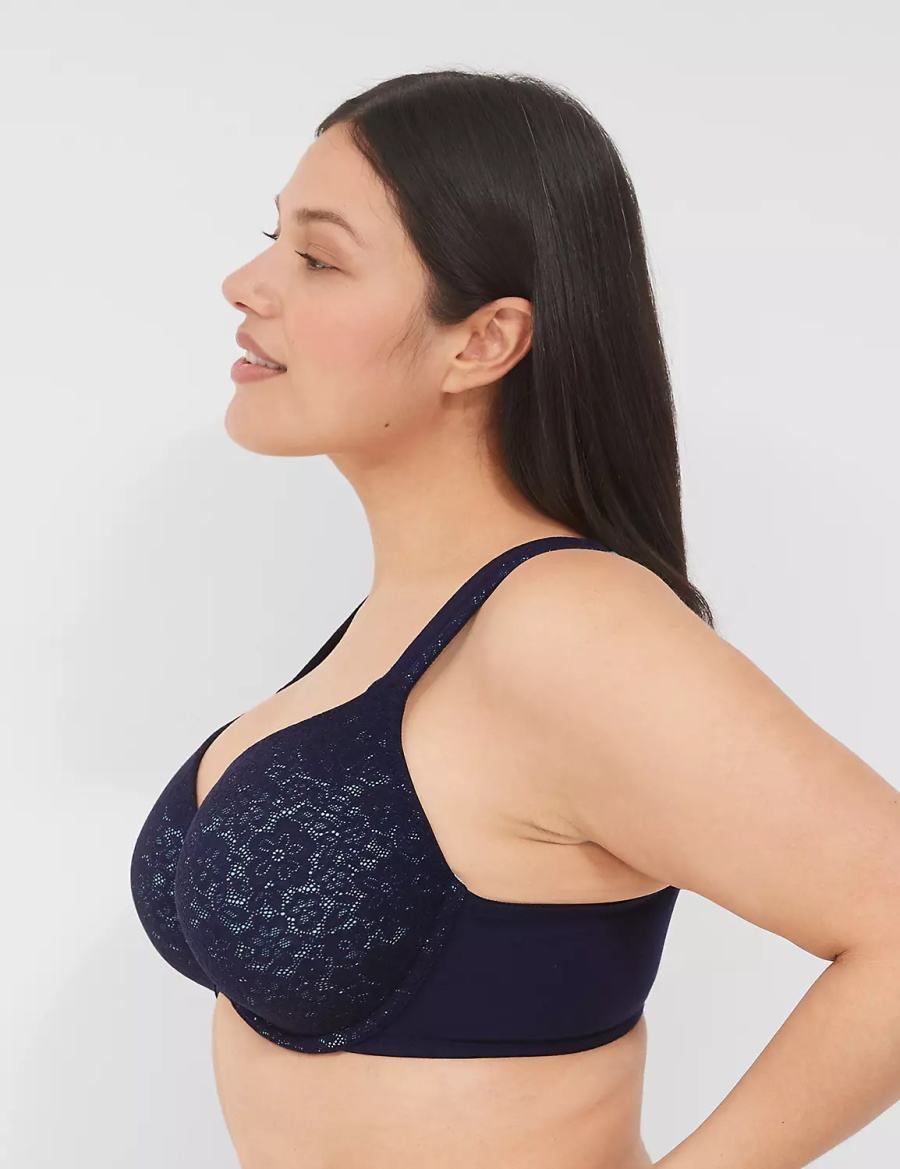 Dámské Bralettes Lane Bryant Cotton Lightly Lined Full Coverage With Lace Blankyt | RFV5675BM