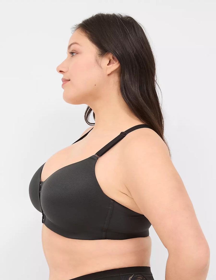 Dámské Bralettes Lane Bryant Front-Close No-Wire Černé | CTC8382MT