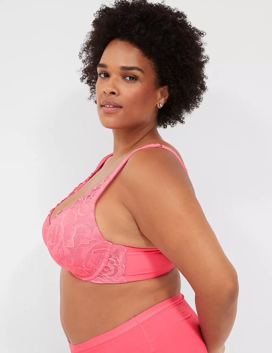 Dámské Bralettes Lane Bryant Front-Close Smooth Boost Plunge Růžové | UEW9756NJ