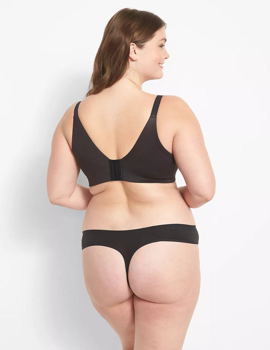 Dámské Bralettes Lane Bryant Invisible Backsmoother Boost Plunge Černé | HGI9957PS