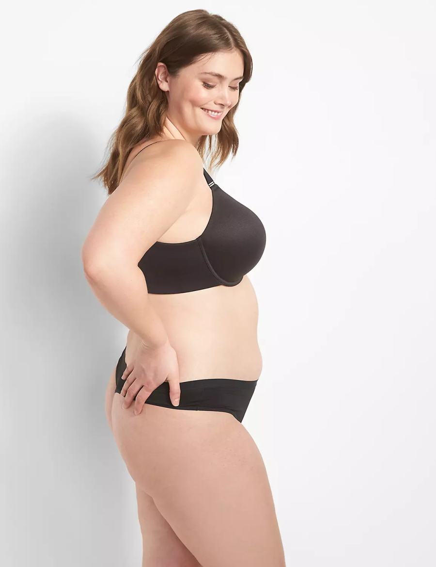 Dámské Bralettes Lane Bryant Invisible Backsmoother Boost Plunge Černé | HGI9957PS