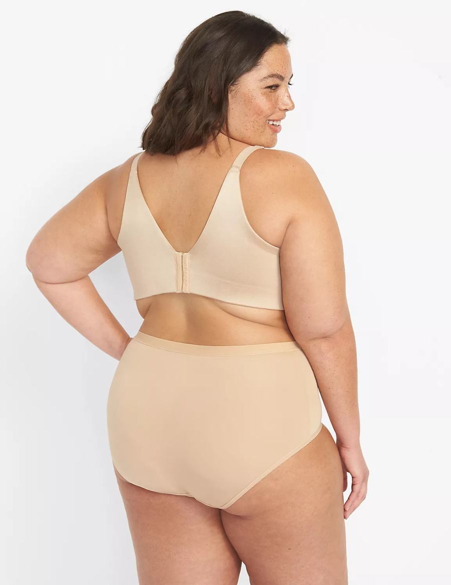 Dámské Bralettes Lane Bryant Invisible Backsmoother Lightly Lined No-Wire Béžový | MAJ3711VV